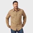 Wrangler Men's Long Sleeve Button-down Shirt - Khaki M, Men's, Size: