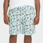 Men's Big & Tall 9 Print Knit Pajama Shorts - Goodfellow & Co Aqua Blue