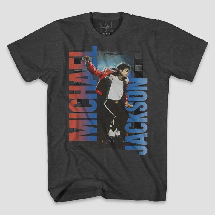 Men's Michael Jackson Short Sleeve Graphic T-shirt - Charcoal Heather
