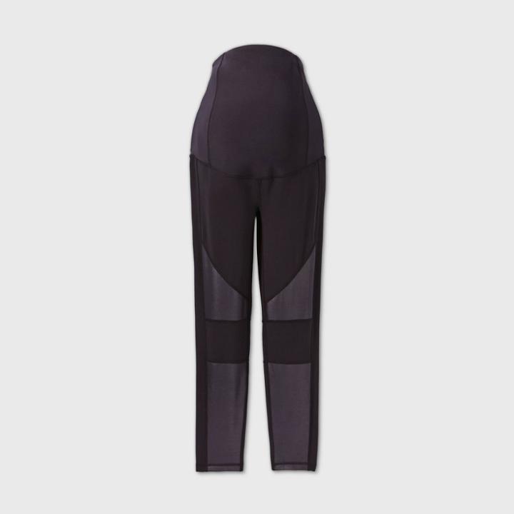 Maternity Cross Panel Moto Leggings - Isabel Maternity By Ingrid & Isabel Black