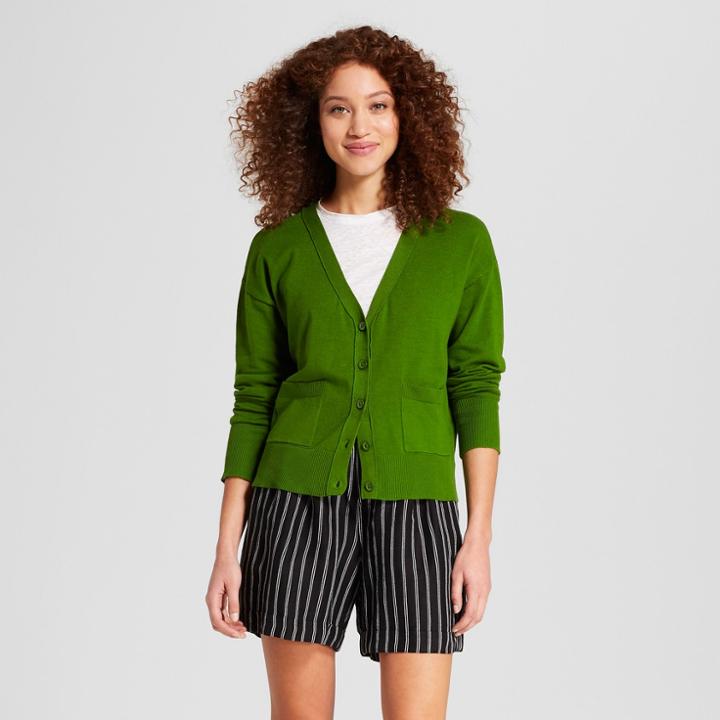 Women's Any Day V-neck Cardigan Sweater - A New Day Olive (green)