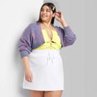 Women's Plus Size Knit Tennis Mini A-line Skirt - Wild Fable White