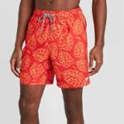 Speedo Men's 8 Floral Print Volley Swim Trunks - Red Palm