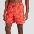 Speedo Men's 8 Floral Print Volley Swim Trunks - Red Palm