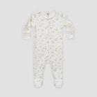 Q By Quincy Mae Baby Star Brushed Jersey Footed Pajama With Handcuffs - Ivory