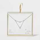 Silver Plated Multi Shape Cubic Zirconia Layered Necklace - A New Day