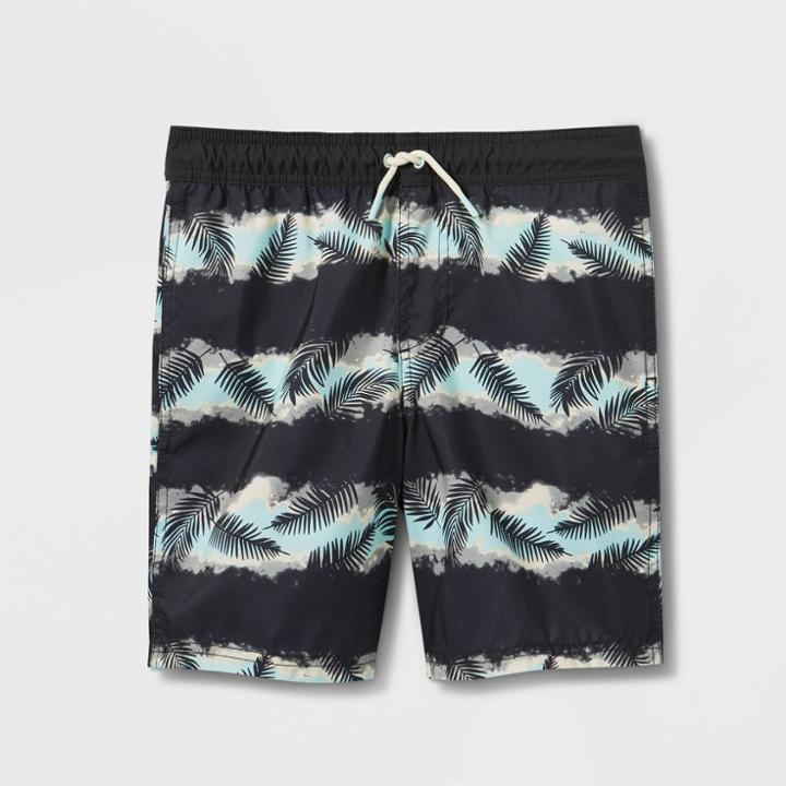 Plusboys' Palm Print Swim Trunks - Cat & Jack Gray