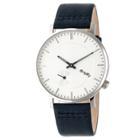Simplify The 3600 Men's Leather-band Watch -silver/silver/navy, Silver/silver/navy