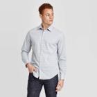 Men's Checked Standard Fit Long Sleeve Poplin Button-down Shirt - Goodfellow & Co Gray