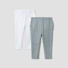 Baby Girls' 2pk Leggings - Cat & Jack White/gray Newborn, Gray/white