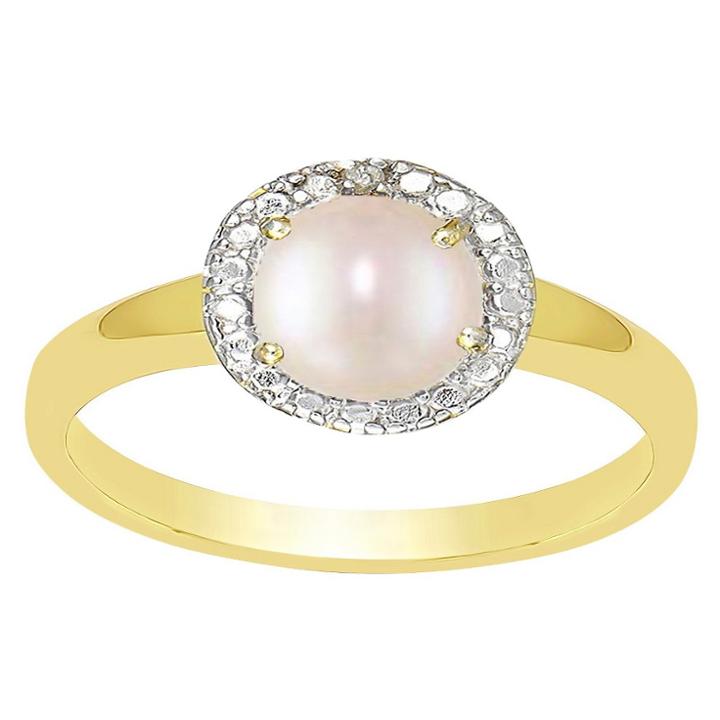 Target Freshwater Pearl And Diamond Accent Ring Gold Plated (ij-i2-i3) -