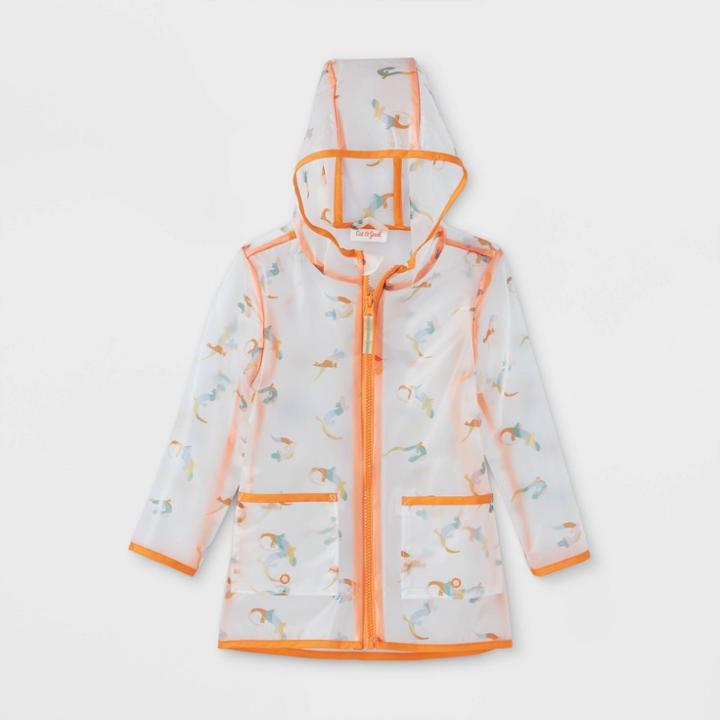 Toddler Lizard Print Rain Jacket - Cat & Jack Orange