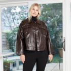 Women's Plus Size Alligator Print Trucker Jacket - Who What Wear Wine