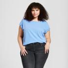 Women's Plus Size Meriwether Crew Neck Short Sleeve T-shirt - Universal Thread Blue