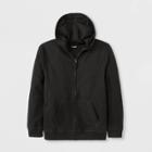Boys' Adaptive Fleece Zip-up Hoodie - Cat & Jack Black