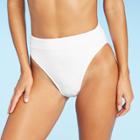 Juniors' Lurex Textured High Leg High Waist Bikini Bottom - Xhilaration White