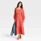 Women's Balloon Long Sleeve Dress - Universal Thread Red