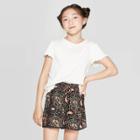 Girls' Short Sleeve Pointelle T-shirt - Art Class Cream