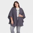 Women's Plus Size Gauze Ruana Wrap Jacket - Universal Thread Gray