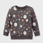 Toddler Boys' Fleece Crewneck Pullover Sweatshirt - Cat & Jack Charcoal Gray