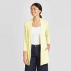 Women's Long Sleeve Open Neck Cardigan - A New Day Light Green