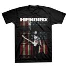 Men's Jimi Hendrix Flag T-shirt - Black
