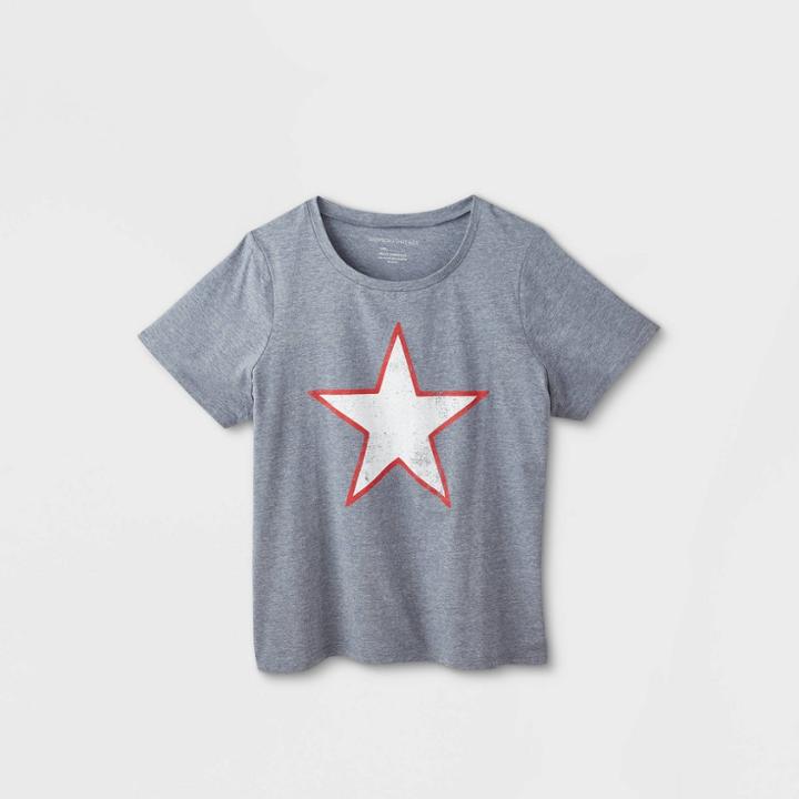Women's Plus Size Star Short Sleeve Graphic T-shirt - Grayson Threads (juniors') - Blue