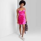 Women's Satin Slip Dress - Wild Fable Vibrant Pink