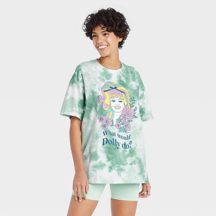 Women's Dolly Parton Oversized Lounge T-shirt - Green