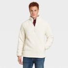 Men's Sherpa 1/4 Zip Hooded Sweatshirt - Goodfellow & Co White