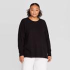 Women's Plus Size Long Sleeve Crewneck Essential Pullover - Prologue Black X, Women's
