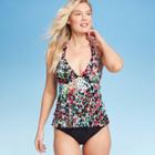 Women's Ruffle Halter Tankini Top - Aqua Green S, Women's, Size: Small,