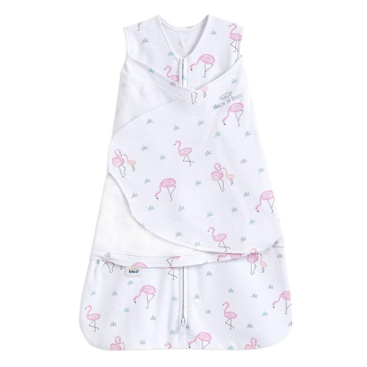Halo Innovations Sleepsack 100% Cotton Swaddle Wrap Flamingos - Newborn