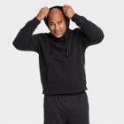 Men's Cotton Fleece Pullover Hoodie Sweatshirt - All In Motion Black