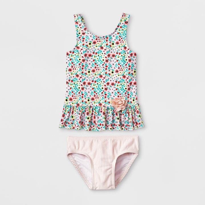 Toddler Girls' 2pc Tankini Set - Cat & Jack 2t, Girl's, Blue/blue