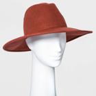 Women's Wide Brim Felt Fedora Hat - Universal Thread Burgundy, Red