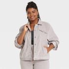Women's Plus Size Corduroy Denim Jacket - Universal Thread Pewter 1x, Blue/silver