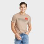 Men's Printed Standard Fit Short Sleeve Crewneck T-shirt - Goodfellow & Co Tan/sun