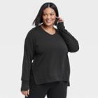 Women's Plus Size Active Long Sleeve Top - All In Motion Black
