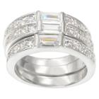 1 1/4 Ct. T.w. Journee Collection Emerald Cut Cz Inlaid Elegant Ring In Brass -