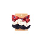 Scunci Scrunchie - Red Floral Print/solid Cream/solid Navy