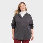 Women's Plus Size Quilted Hooded Sweatshirt - Universal Thread Gray