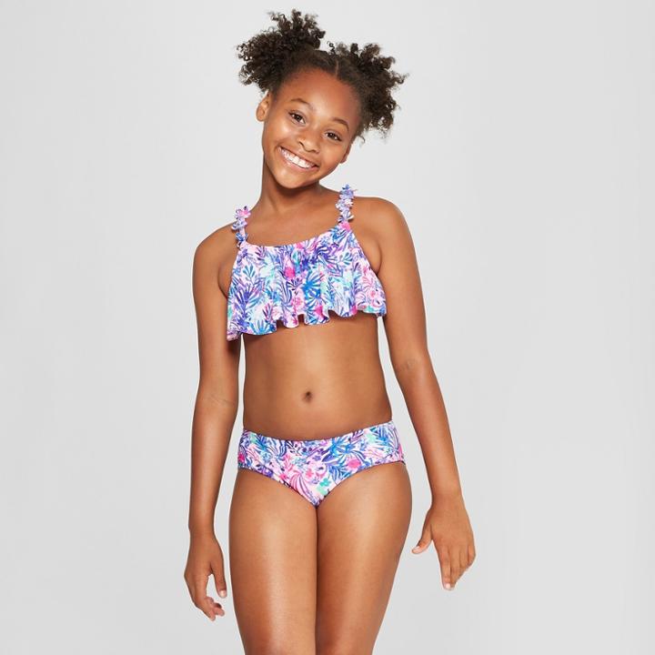 Girls' Aqua Blooms Bikini Set - Cat & Jack Violet
