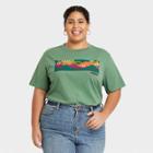 Well Worn Latino Heritage Month Women's Plus Size Landscape Artwork Short Sleeve T-shirt - Green