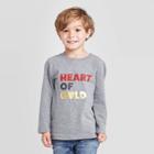 Toddler Boys' Long Sleeve Heart Of Gold Graphic T-shirt - Cat & Jack Charcoal 12m, Toddler Boy's, Gray