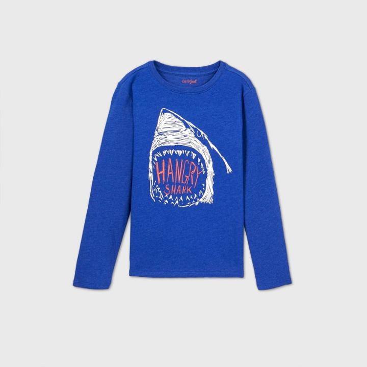 Boys' Shark Graphic Long Sleeve T-shirt - Cat & Jack Blue