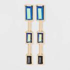 Baguette Stone Post Earrings - A New Day Blue