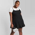 Women's Plus Size Sleeveless Knit Tiered Dress - Wild Fable Black 1x, Women's,