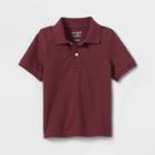 Toddler Boys' Short Sleeve Pique Uniform Polo Shirt - Cat & Jack Burgundy