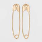 Gold-tone Safety Pin Post Earrings - Wild Fable Gold